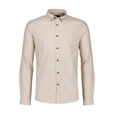Businesshemd LINDBERGH "Business-Casual-Hemd (Langarm) Relaxed Fit", Herren, Gr. L, Normalgrößen, beige (sand), Obermaterial: 100% Baumwolle, Hemden