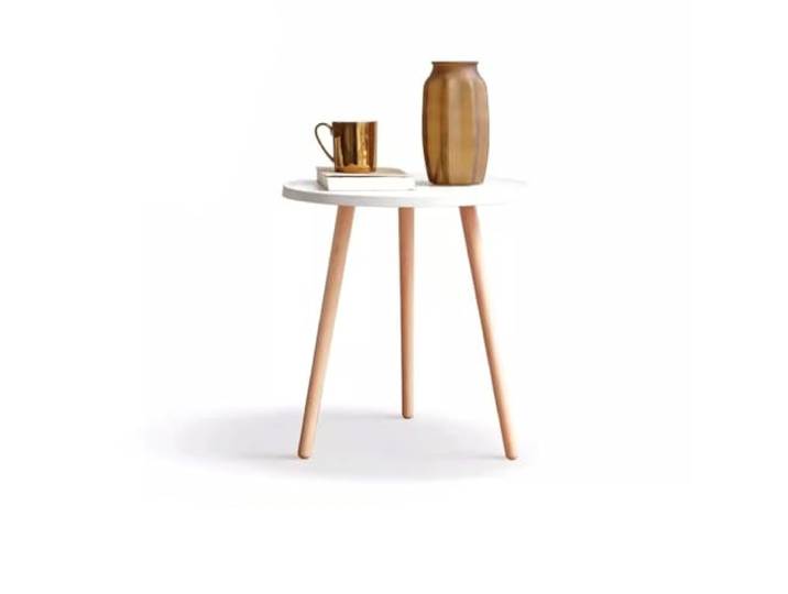 YCCHAH Sofatisch Massivholz Kleiner runder Tisch Beistelltisch Sofa Beistellschrank Nordischer Wohnzimmertisch Weißer Couchtisch Wohnzimmer-Beistelltisch