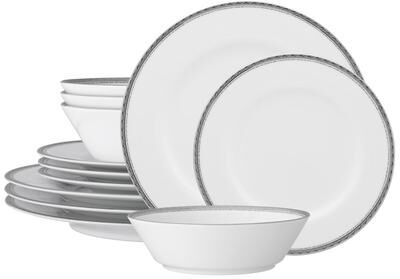 Noritake Whiteridge Platinum 12-Piece Set, Service For 4