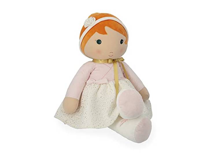 KALOO - Tendresse - Meine Erste Stoffpuppe Valentine - Große Tänzerin-Puppe von 80 cm - Mikrovelour - Sehr große Puppe - Personalisierbare Karte - Ab Geburt, K200000