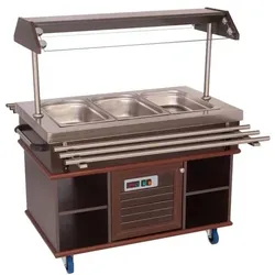 Combisteel Büfett-Theke für 3xGN1/1 aus Mahagoni/Edelstahl  1200x700x1400mm