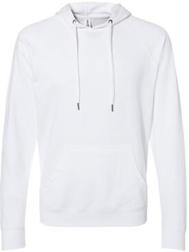 Independent Trading Co. SS1000 Icon Lightweight Loopback Terry Hooded Sweatshirt in White size 3XL   Cotton/Polyester Blend
