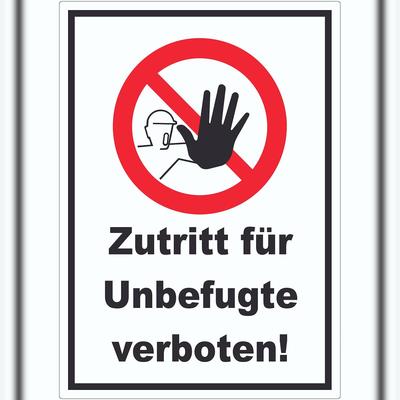 HB-Druck Zutritt für Unbefugte verboten Aufkleber A3 (297x420mm)