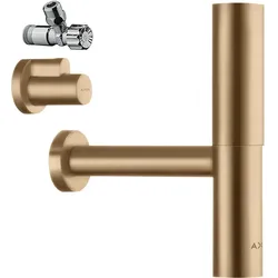 hansgrohe AXOR flowstar Designsiphon Set, mit zwei Eckventil und Schubern, 51304140, Farbe: Brushed Bronze