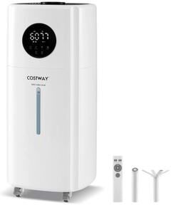 Costway 5.5Gal Humidifier with 360° Nozzles and Wheels for Large Room-White