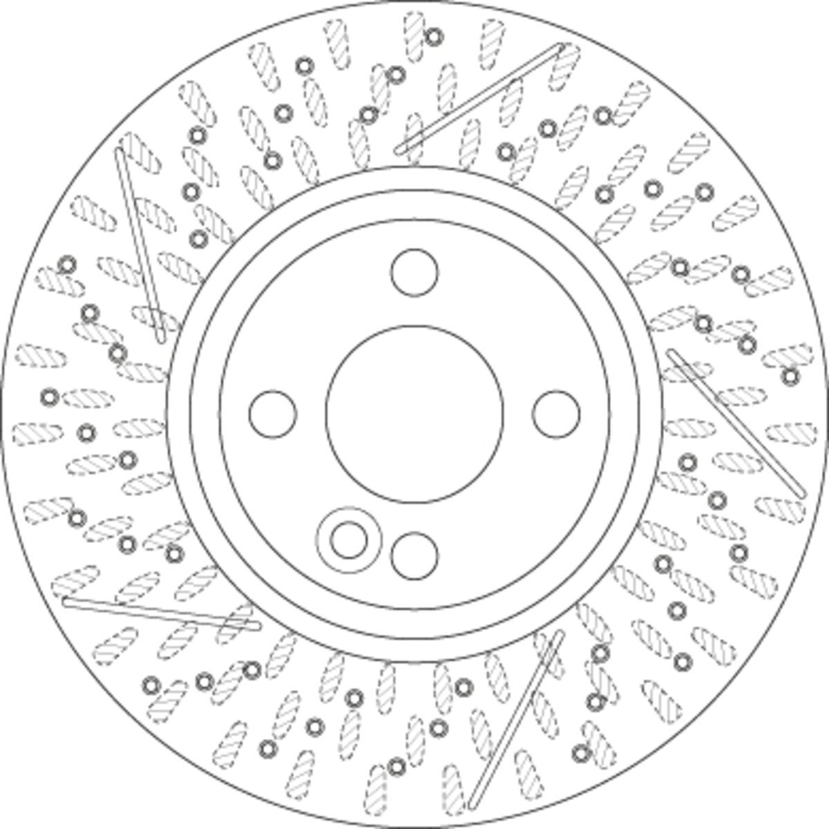 Bremsscheibe TRW DF6422 vorne, perforiert, geschlitzt, 1 Stück
