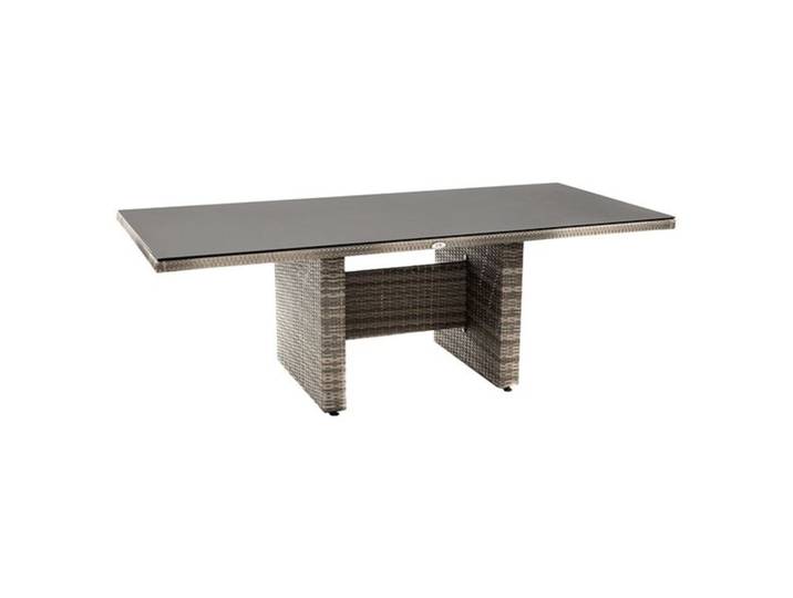 Ploß Nizza Gartentisch 220x100cm Geflecht/Glas