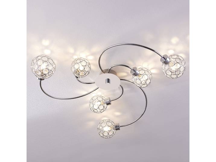 Tyron Plafonnier Chrome/Clear - Lindby - Salon / séjour - Moderne - Métal - Multi-ampoules