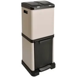 SVITA Mülleimer 2x8L + 16L Abfalleimer Mülltrennung Müllsammler Taupe Beige