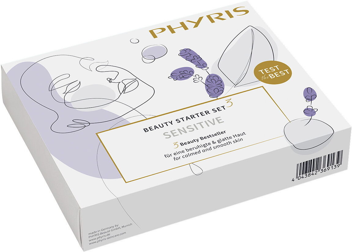 60ml PHYRIS Sensitive 2.0 Beauty Starter Set (Mizellenreiniger 30ml + Balm 20ml + Creme 10ml)