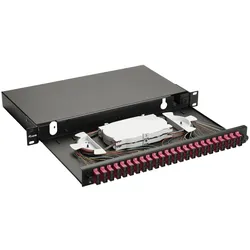 equip LWL-Spleisskasten 24-Port SC-Duplex OM4 1U komplett sw, Server Zubehör, Schwarz