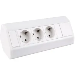 CORNER BOX 3 Ecksteckdose Möbelsteckdose Farbe Weiß Steckdose Schuko