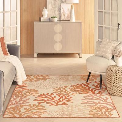 Nourison / Ds Coral Shore Rectangle Rug 4' x 6', 4' x 6', Orange