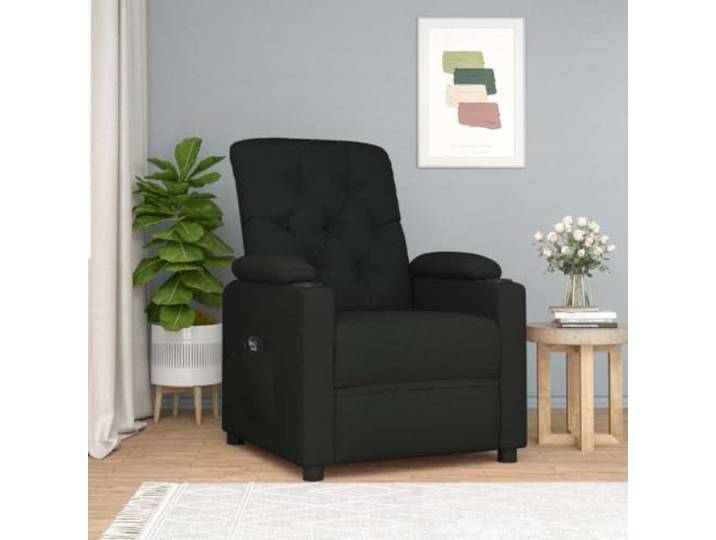 WHOPBXGAD Stoff Elektrische 3 Liegepositionen Relaxsessel Schwarz Relaxsessel Elektrisch Schwarz Stoff mit 3 Liegepositionen, Fernbedienung, Fernsehsessel für Wohnzimmer und Schlafzimmer, 110