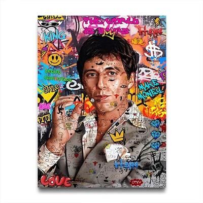 Uplift Treasures 80s Gangster Graffiti Canvas Wall Art a 19.69 27.56 In Unframed