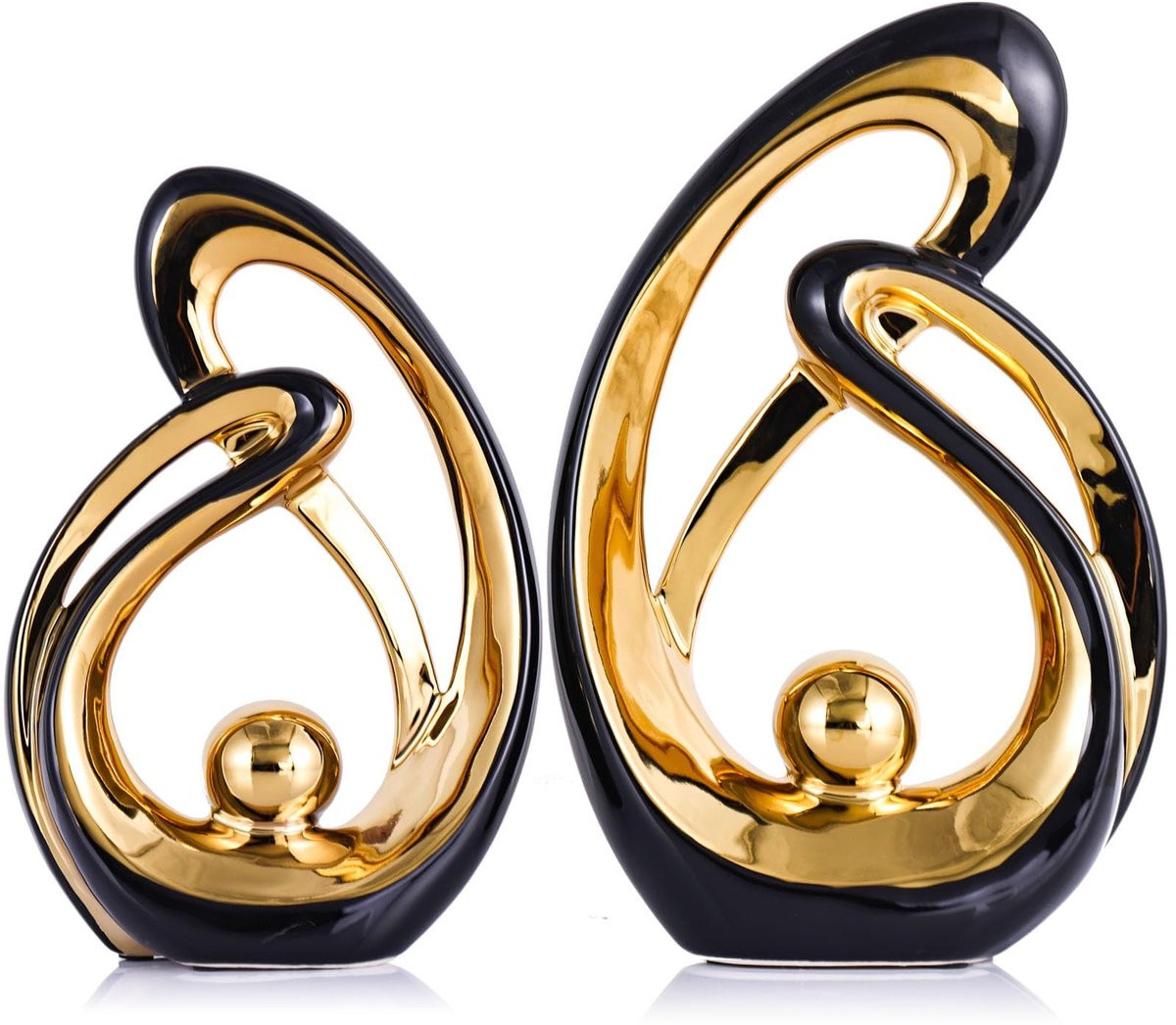 Omgoods Abstracte Keramische Decoratieve Beeldjes Set van 2