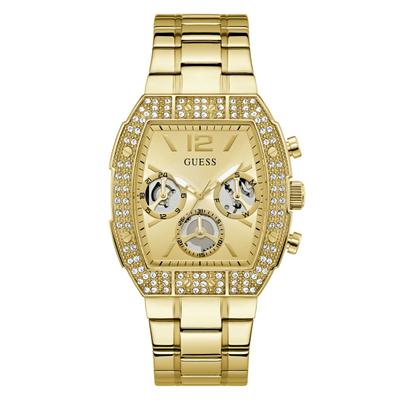 Multifunktionsuhr GUESS "PHOENIX QUANTUM", gold (goldfarben), Armbanduhren, Herren, Quarzuhr, Armbanduhr, Herrenuhr, Edelstahlarmband, analog, Wochentag