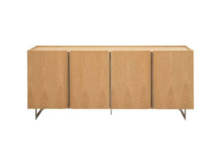 Buffet 4 portes en chêne et acier brossé