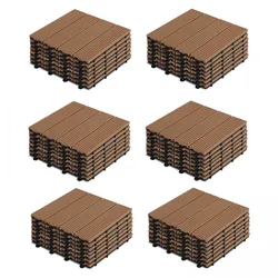 Oviala Business 48 Stück braune Polywood-Klebefliesen - Oviala