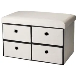 Storage Solutions, Sitzbank, Skrzynia do przechowywania z siedziskiem, 4 szuflady, 60 x 38 x 38 cm (60 cm)