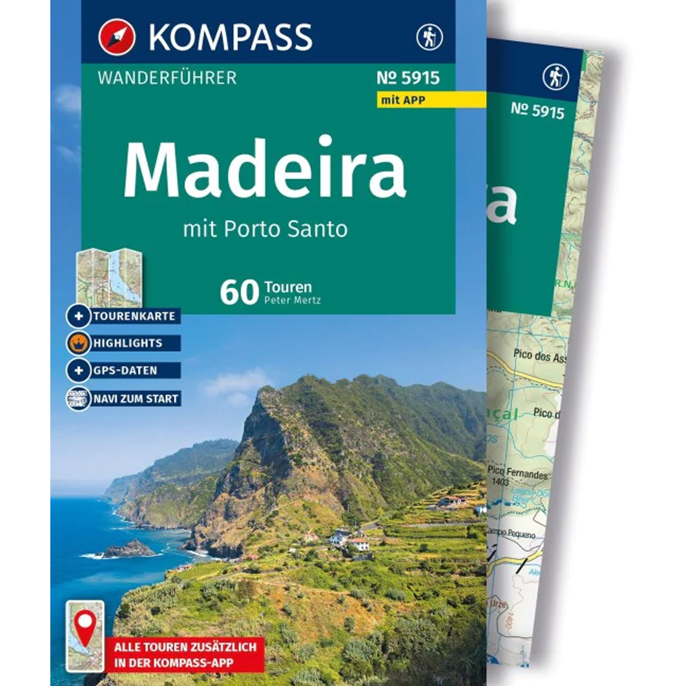 Kompass Verlag WF 5915 Madeira Wanderführer blau