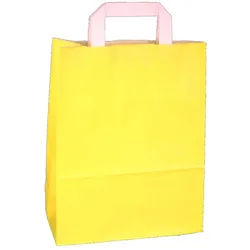 250 Papiertragetaschen Geschenktüten gelb M 22+10x28cm