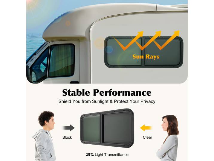 Fenêtre latérale pour camping-car 1000 x 400 mm, fenêtre coulissante pour camping-car avec forte performance d'étanchéité, universelle pour camping-cars