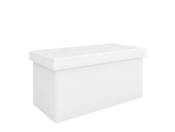 Sitzbank Leder JORIS 76 cm weiss