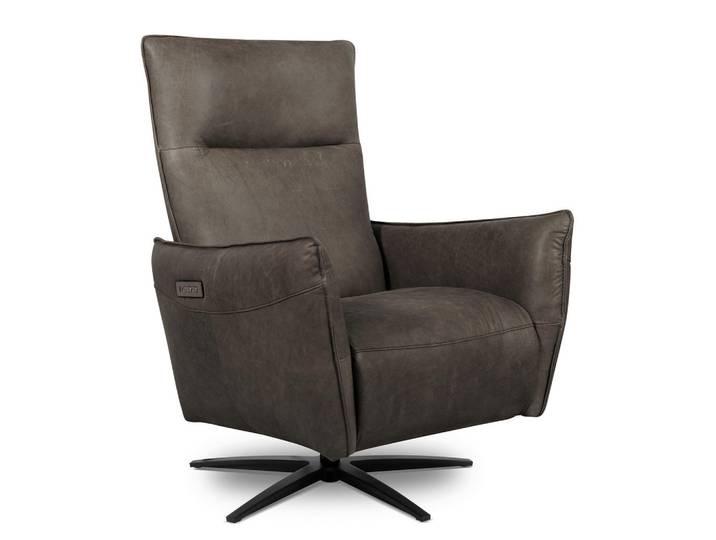 Livetastic Relaxsessel, Fango, Metall, Echtleder, Anilinleder, 77x107x88 cm, Lederauswahl, Relaxfunktion, USB-Anschluss, USB-C-Anschluss, Sitzfläche 360° drehbar, Wohnzimmer, Sessel, Ledersessel