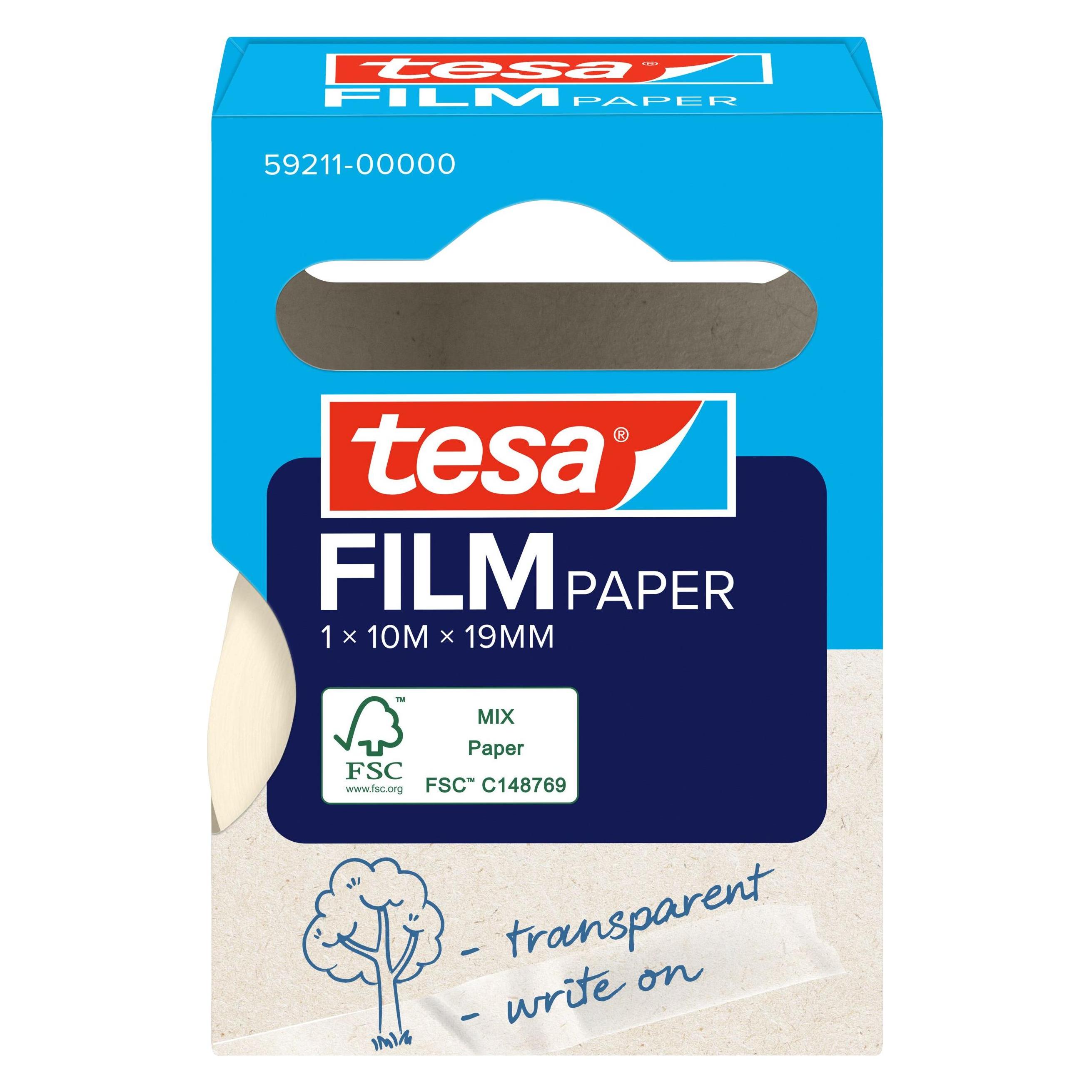 tesa tesafilm Papier Klebeband 10m 19mm 1 Rolle Faltschachtel (19 mm) (59211-00000-00)