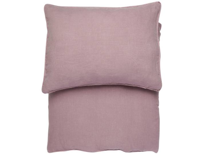 Lavie Duvetbezug Lotta lila Einfarbig 160 x 210 cm - Material: Hanf