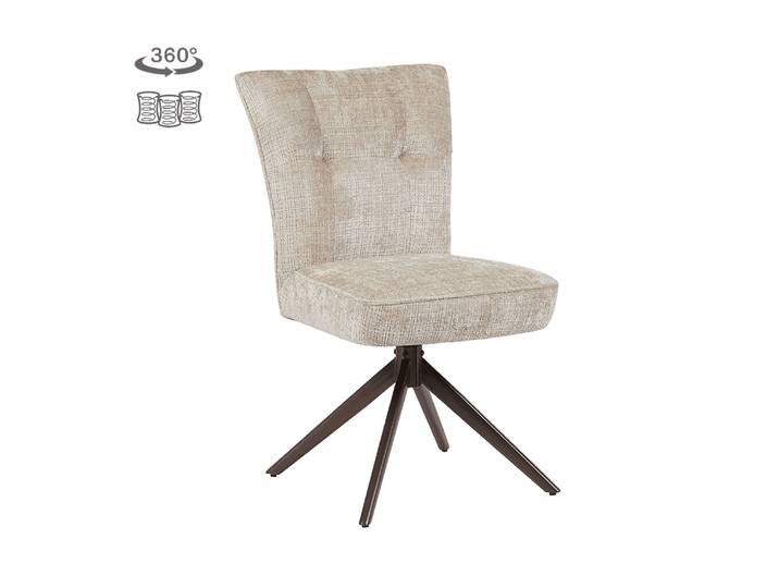 Tower Living Draaibare Eetkamerstoel Bardi Geweven stof - Beige/Bruin