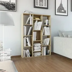 vidaXL Raumteiler/Bücherregal Sonoma-Eiche 100×24×140 cm Spanplatte