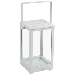 Windlicht Belfort aus Aluminium und Glas, modern, quadratisch, Weiß, Small, von Brafab