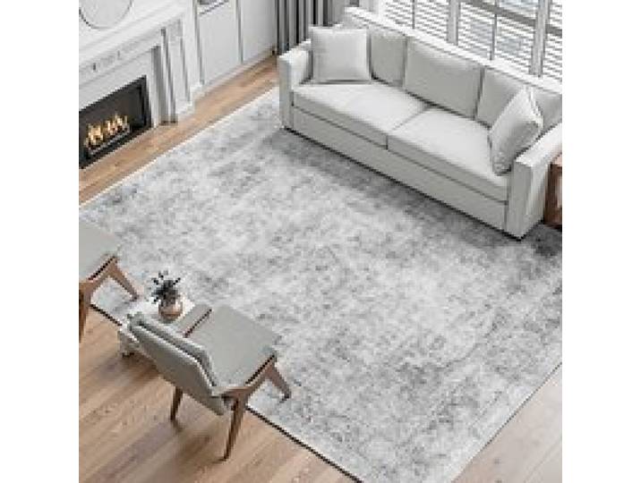 VEVOR Woonkamertapijt, 2743 x 3658 mm, kortpolig wasbaar vloerkleed in boho-stijl, antislip tapijt, binnenmat voor slaapkamer, woonkamer, kinderkamer, kantoor, grijs