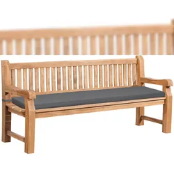 CLP Gartenbank Teakholz Jackson mit Sitzkissen dunkelgrau/186x48x8 cm