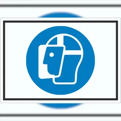 HB-Druck Gesichtsschutz benutzen Symbol Aufkleber A3 (297x420mm)