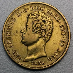 Goldmünze 20 Lire "Karl Albert-Sardinien" (Italien)