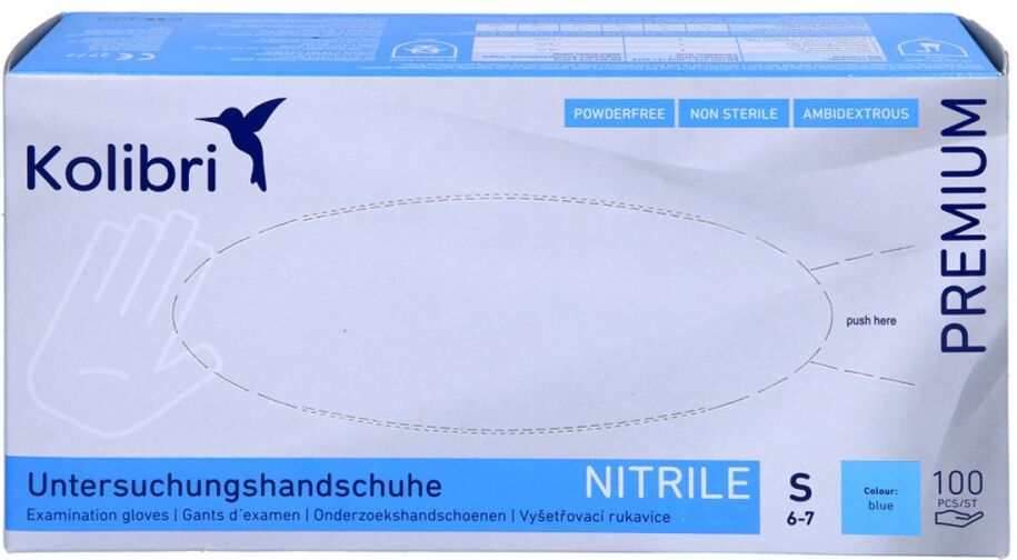 Kolibri Premium U.hands.nitril unsteril pf S blau