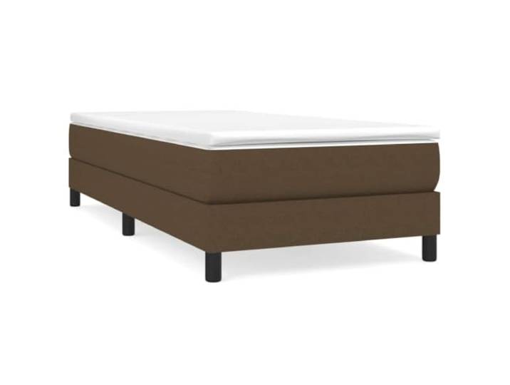 PUGYNBK Boxspringbett mit Matratze, 80 x 200 cm, Dunkelbraun Gefederte Federn, mittlere Festigkeit, Holzlatten, atmungsaktiver Schutz