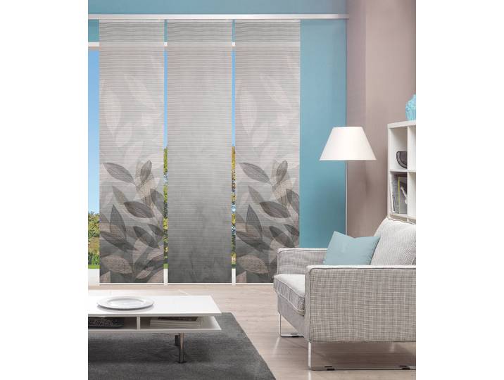 Rideau coulissant Abbe 60 x 245cm Gris/Gris Lot de