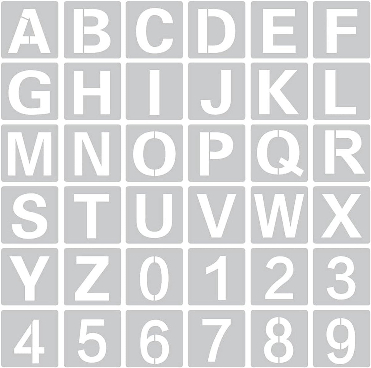 Set van 36 herbruikbare alfanumerieke letter stencils voor DIY, scrapbooking en schilderen op hout
