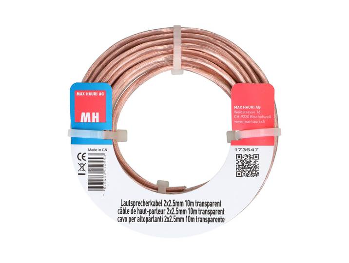 Max Hauri AG Lautsprecherkabel 2x2.5mm² 10m transparent