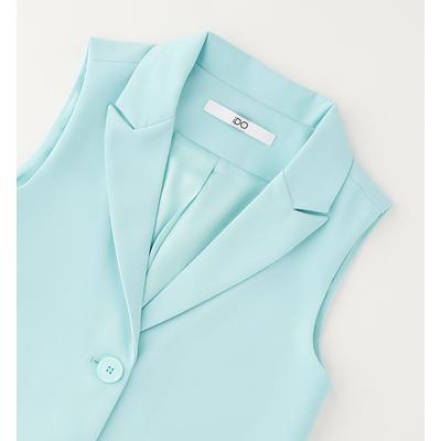 Blusenblazer IDO "BABY GIRL VEST", Mädchen, Gr. 104, aquamarine, 88% Polyester, 12% Elasthan, Blazer Blusenblazer