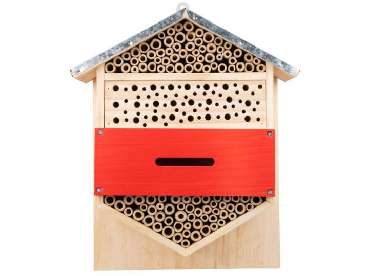 Insektenhotel Windhager Hexagon - Farbe: rot - Insektenhotel