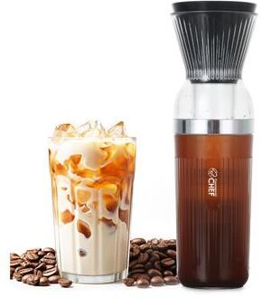 Commercial Chef Quick Cold Brew Coffee Maker, Battery Powered Coffee Maker with Fast Extraction - 10.98’’ X 3.39dia