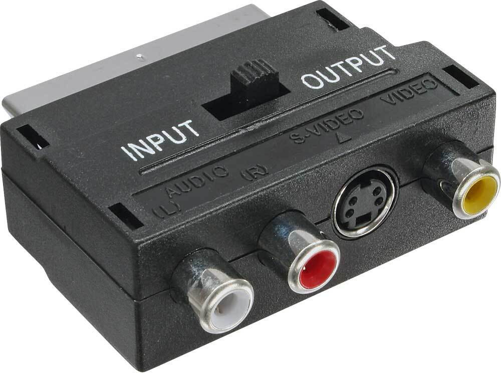 InLine 89953 Scart-adapter van Scart naar 3x tulpstekker (Cinch) en 1x S-VHS