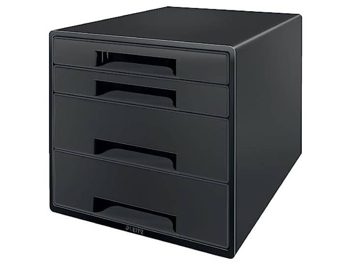 Leitz Ladekast, 4 Lades, A4, 100% Recyclebaar, Blue Angel Gecertificeerd, Recycle Collectie, Zwart, 53720095