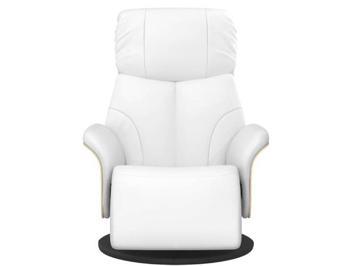 Blanc Fauteuil inclinable - SOLOMON - Chaise TV - 1 PLACE - avec repose-pied -s blanc similicuir FF4514