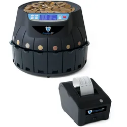Münzzähler Euro SR1850 mit Drucker Securina24® (schwarz mit Drucker)